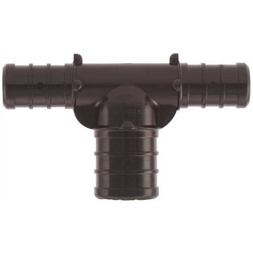 1/2 in. x 1/2 in. x 3/4 in. Plastic PEX Barb Reducing Tee Black - pack of 5