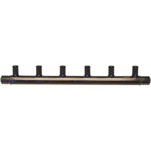 3/4 in. Barb Inlets x 1/2 in. Barb 6-Port PEX Open Plastic Manifold