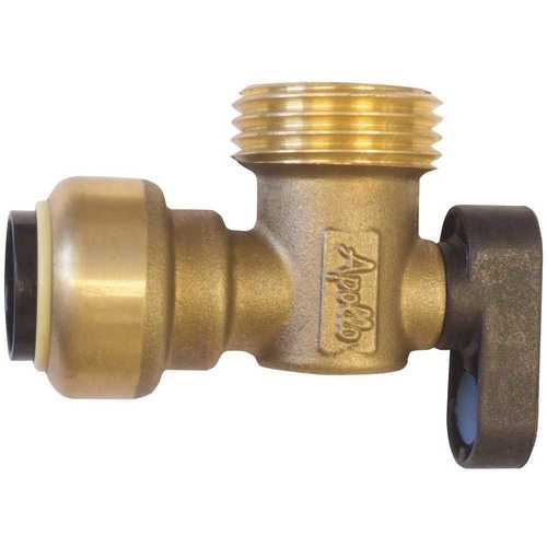 1/2 in. Brass Push-To-Connect x 3/4 in. Male Hose Thread 90-Degree Washing Machine Ball Valve