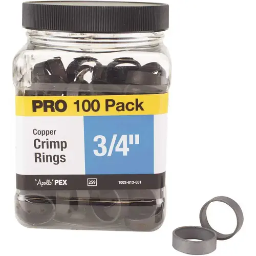 3/4 in. Copper Crimp Ring Jar - pack of 100