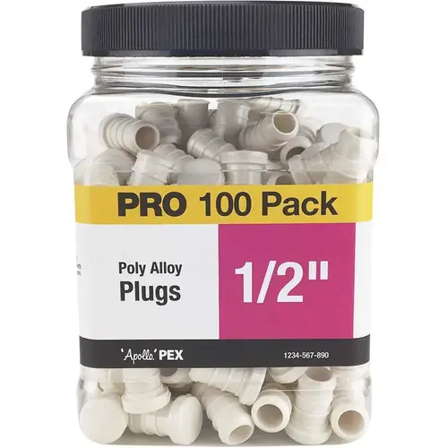 1/2 in. Plastic PEX Barb Plug Jar Black - pack of 100