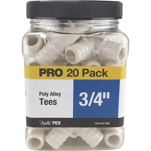 3/4 in. Plastic PEX Barb Tee Jar Black - pack of 20