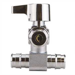 Apollo Epximt1214 1 2 In Chrome Plated Brass Pex A Barb X 1 4 In Compression Quarter Turn Icemaker Tee Valve