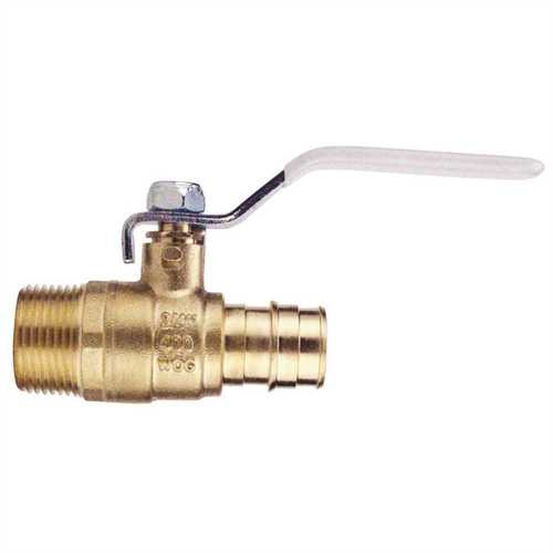 Apollo EPXV34M 3/4 in. Brass PEX-A Barb x 3/4 in. Male Pipe Thread Ball Valve