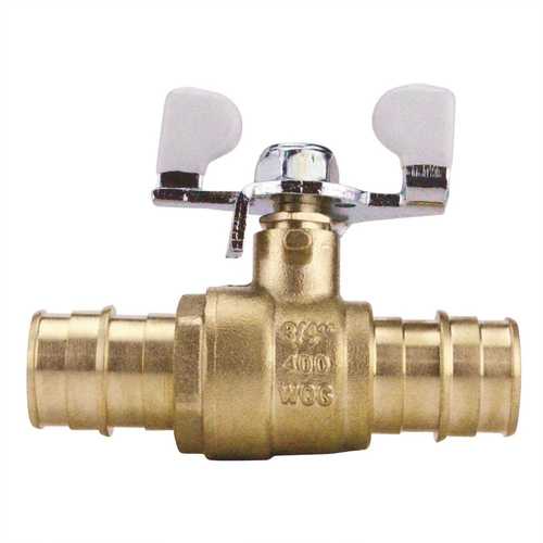 3/4 in. Brass PEX-A Barb Ball Valve with Tee Handle