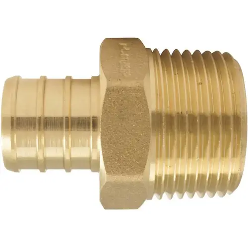 Pipe Adapter, 3/4 in, PEX x MPT, Brass, 200 psi Pressure - pack of 5