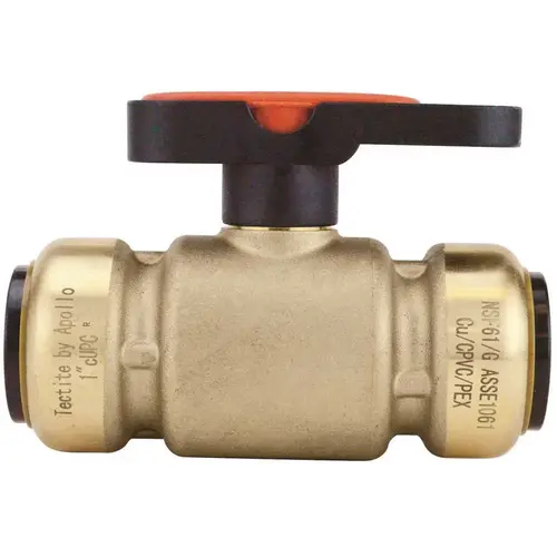 1 in. Brass Push-To-Connect Compact Ball Valve with Lockable Handle