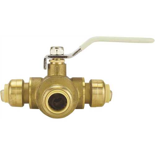 1/2 in. Brass Push-To-Connect 3-Way Ball Valve