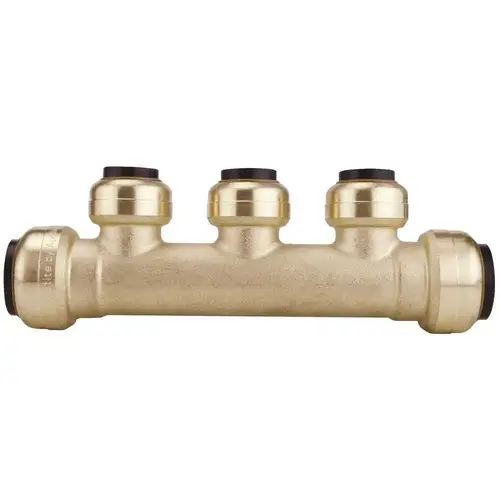 3/4 in. x 3/4 in. Brass Push-To-Connect Inlets with 3-Port Open Manifold 1/2 in. Push-To-Connect Outlets