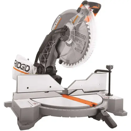 RIDGID 15 Amp Corded 12 in. Dual Bevel Miter Saw with LED Orange