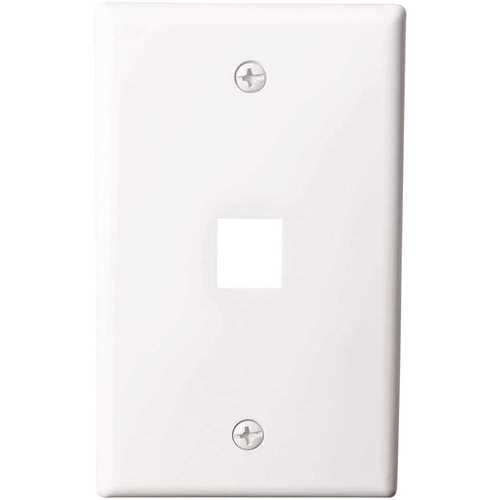 1-Gang Multimedia Wall Plate 1-Port Plastic White - pack of 10