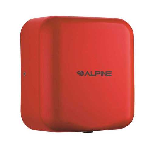 ALPINE 400-10-RED Hemlock Red Stainless Steel Commercial Automatic High Speed Electric Hand Dryer