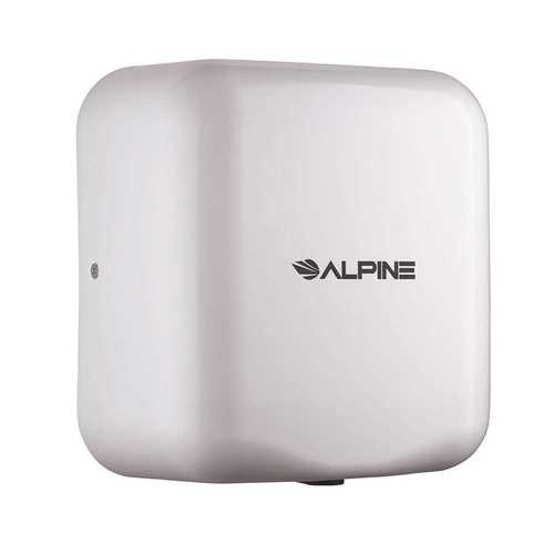 ALPINE 400-20-WHI Hemlock Commercial Stainless Steel White Automatic 220-Volt High-Speed Electric Hand Dryer