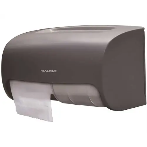 Gray Durable Plastic Double Roll Toilet Paper Dispenser