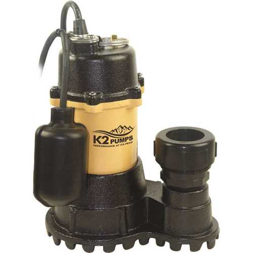 1/2 HP Submersible Sump Pump with Tethered Switch