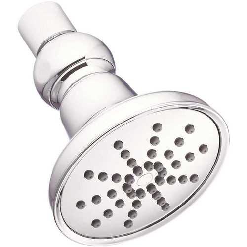 1-Spray 3.5 in. Single Wall Mount Fixed Shower Head in Chrome