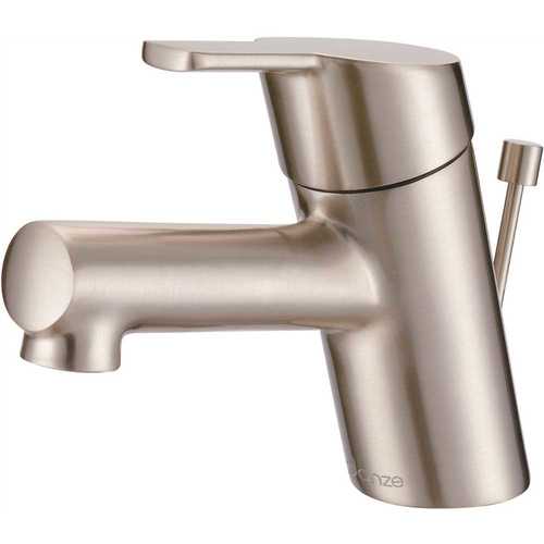 Amalfi Single Hole Single-Handle Bathroom Faucet with Metal Pop-Up Drain 1.2 GPM in Brushed Nickel