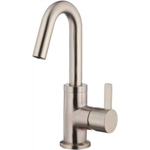 Amalfi Single Hole Single-Handle Bathroom Faucet with 50/50 Touch Down Drain 1.2 GPM in Brushed Nickel