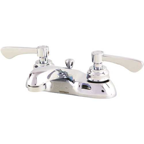 Gerber Plumbing GC444551 Commercial 4 in. Centerset 2-Handle Bathroom Faucet with Metal Pop-Up Drain 0.5 GPM in Chrome