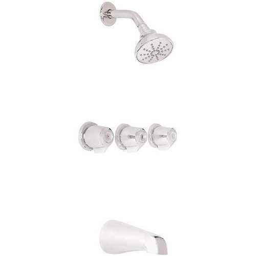 Gerber Plumbing G0048031 Classics 3-Handle Tub and Shower Trim Kit with Sweat Connections in Chrome
