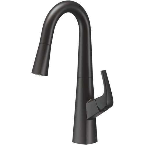 Vaughn Single-Handle Pull-Down Sprayer Kitchen Faucet with Snapback in Satin Black