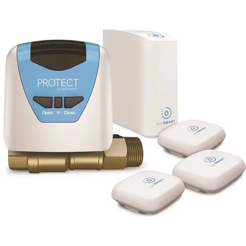 LeakSmart 8853101 1 in. Protect by Flow Meter Shut-Off Valve Kit White