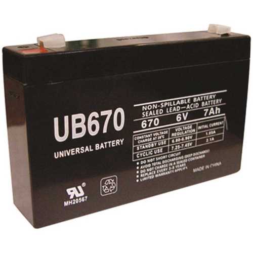 UPG UB670 6-Volt 7 Ah F1 AGM Battery