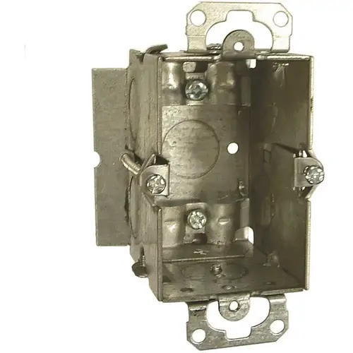 3 in. x 2 in. Gangable Switch Electrical Box, NMSC Clamps and Plaster Ears Gray