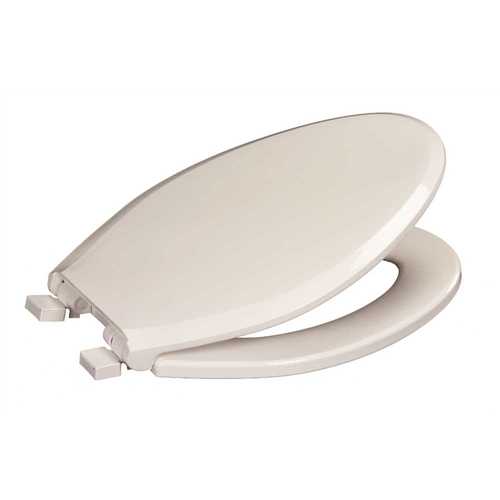 Deluxe Quiet Close Elongated Plastic Toilet Seat with Lid in White High Gloss