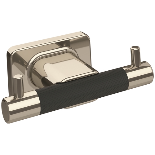 Esquire Double Robe Hook in Polished Nickel/Black Bronze