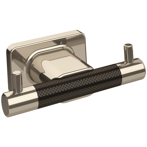 Esquire Double Robe Hook in Polished Nickel/Gunmetal