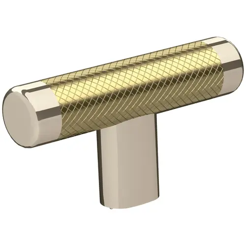 Esquire 2-5/8 in (67 mm) Length Polished Nickel/Golden Champagne Cabinet Knob