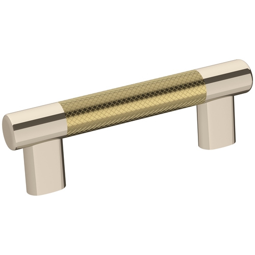 Esquire 3 in & 3-3/4 in (76mm & 96 mm) Center-to-Center Polished Nickel/Golden Champagne Cabinet Pull