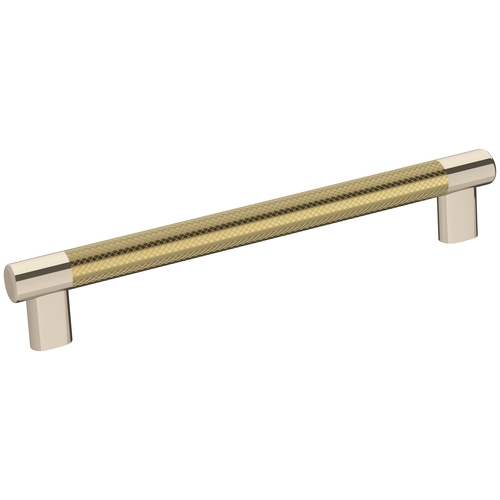 Esquire 8 in (203 mm) Center-to-Center Polished Nickel / Golden Champagne Cabinet Pull