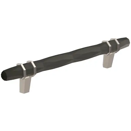 London 5-1/16 in (128 mm) Center-to-Center Black Bronze/Polished Chrome Cabinet Pull