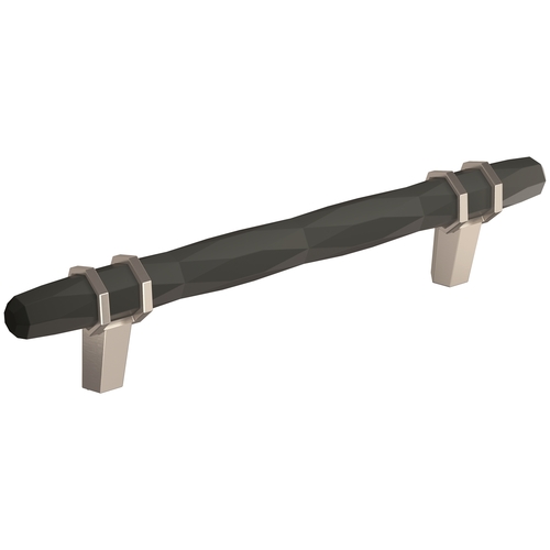 London 5-1/16 in (128 mm) Center-to-Center Black Bronze/Satin Nickel Cabinet Pull