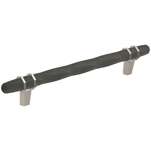 London 6-5/16 in (160 mm) Center-to-Center Black Bronze/Polished Chrome Cabinet Pull