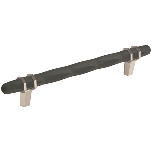 London 6-5/16 in (160 mm) Center-to-Center Black Bronze/Satin Nickel Cabinet Pull