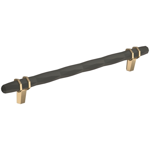 London 8 in (203 mm) Center-to-Center Black Bronze/Golden Champagne Cabinet Pull