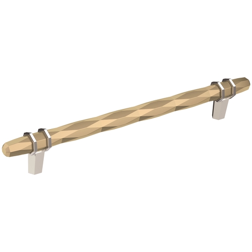 London 8 in (203 mm) Center-to-Center Golden Champagne/Polished Chrome Cabinet Pull