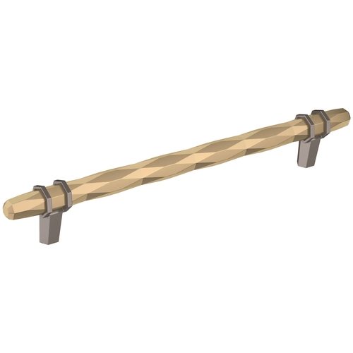 London 8 in (203 mm) Center-to-Center Golden Champagne/Black Chrome Cabinet Pull