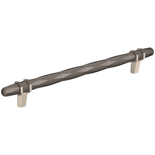 London 8 in (203 mm) Center-to-Center Black Chrome/Satin Nickel Cabinet Pull