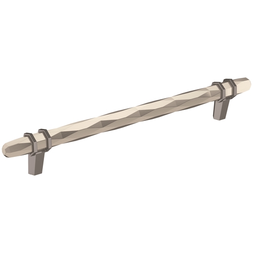 London 8 in (203 mm) Center-to-Center Satin Nickel/Black Chrome Cabinet Pull