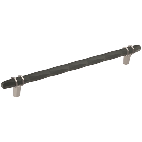 London 10-1/16 in (256 mm) Center-to-Center Black Bronze/Polished Chrome Cabinet Pull