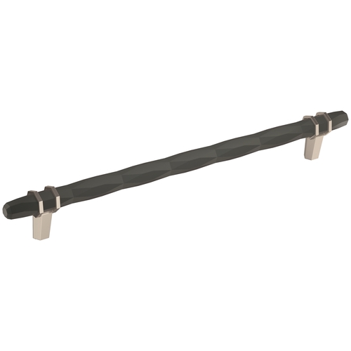 London 10-1/16 in (256 mm) Center-to-Center Black Bronze/Satin Nickel Cabinet Pull