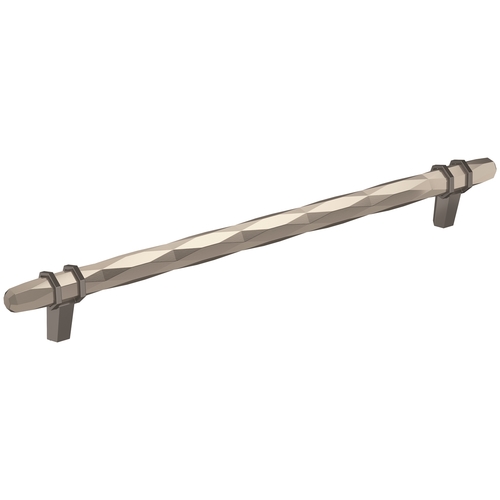 London 10-1/16 in (256 mm) Center-to-Center Satin Nickel/Black Chrome Cabinet Pull