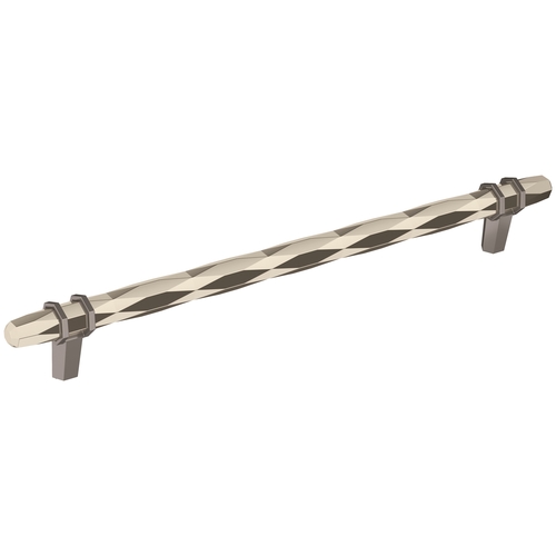 London 10-1/16 in (256 mm) Center-to-Center Polished Nickel/Black Chrome Cabinet Pull