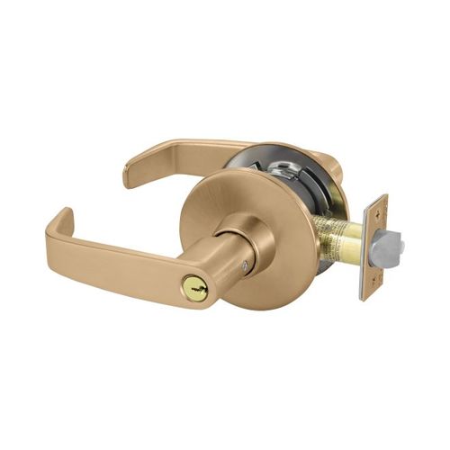 Entry Tubular Bored Lock Grade 1 with L Lever and L Rose with ASA Strike and LA Keyway Satin Bronze Finish