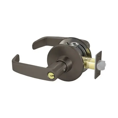 Entry Tubular Bored Lock Grade 1 with L Lever and L Rose with ASA Strike and LA Keyway Oil Rubbed Bronze Finish