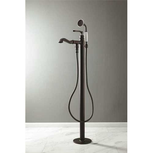 Kingston Brass, Inc HKS7015RL Traditional Single-Handle Floor-Mount Roman Tub Faucet with Hand Shower in Oil Rubbed Bronze